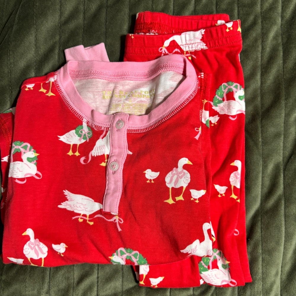 The Beaufort Bonnet Company Red Pajama Set with Ducks
